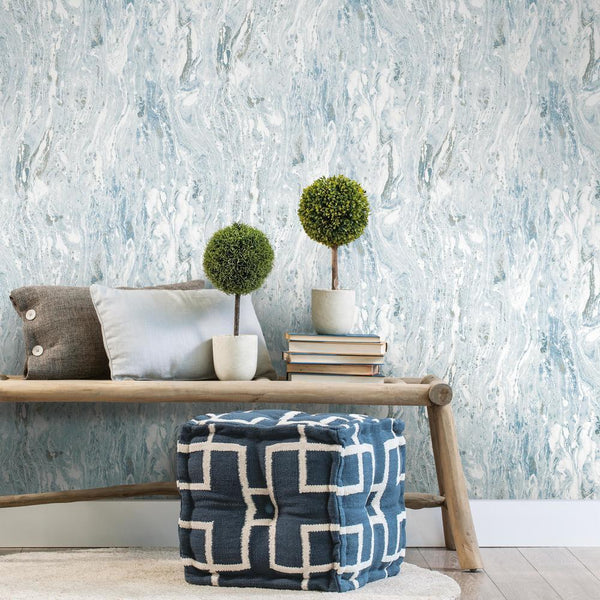 Blue Satellite Seas Peel and Stick Wallpaper – York Wallcoverings