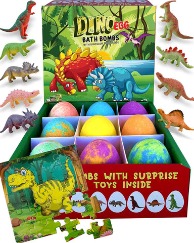 Easter gift with hidden dinosaur toys inside