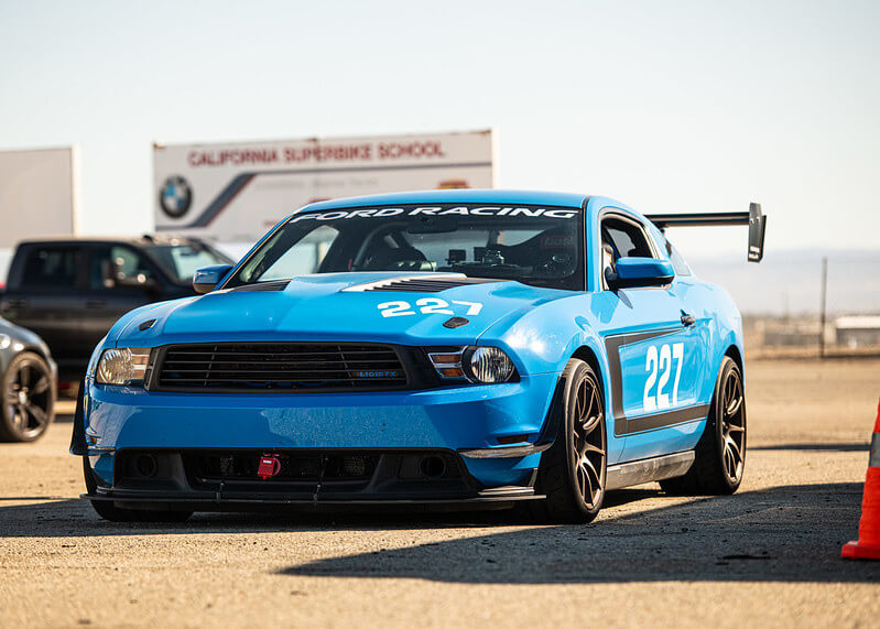 Race prepped Ford Mustang at a race track