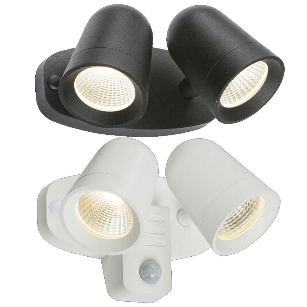 Knightsbridge Twin LED Spot Security Light with PIR, Polycarbonate