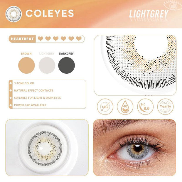 Coleyes Natural LightGrey Yearly Colored Contacts