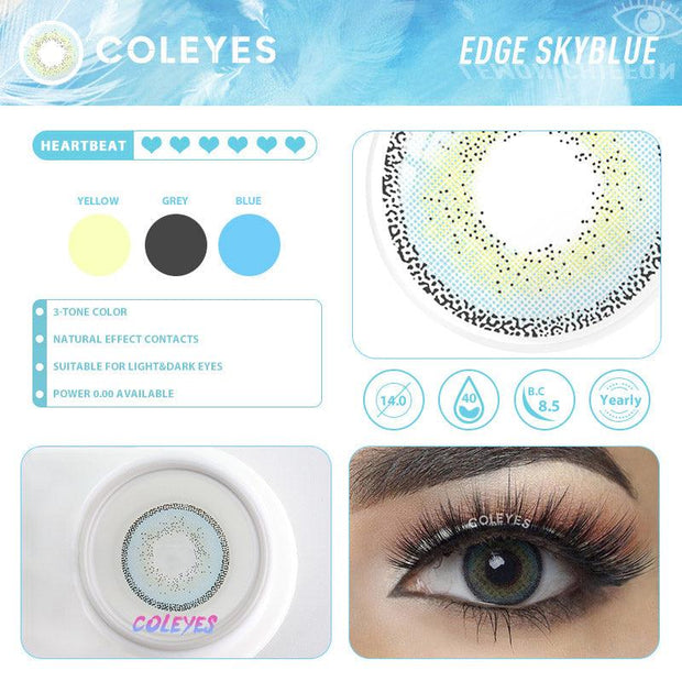 Coleyes Edge SkyBlue Yearly Colored Contacts