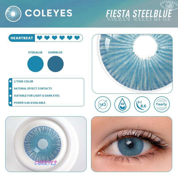 [US WAREHOUSE]Fiesta SteelBlue Yearly Colored Contacts