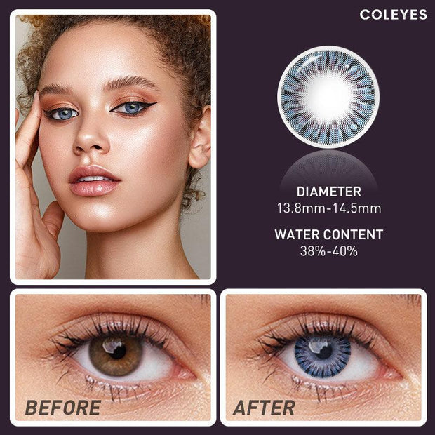 Coleyes Circle Blue Yearly Colored Contacts