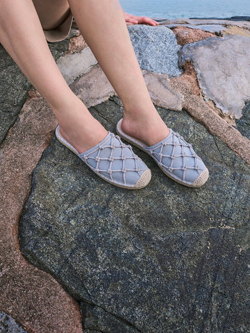 PAZZION OFFICIAL_Thoughtful_Women’s shoes_Sustainable Shoes_Jaylen Embellished Espadrille Mules