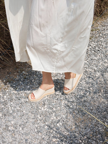 PAZZION OFFICIAL_Abbi Espadrille Wedges_3213-68_Beige wedge sandals with an open-toe design and woven heels.