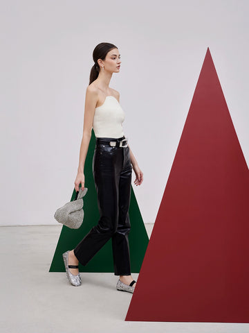 PAZZION OFFICIAL_ Holiday_Women’s shoes_Angles Of Elegance_ARIYA SEQUINNED BOW MARY JANES_Alexis Cystal Embellished Bag