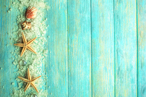 Starfish on a wooden texture