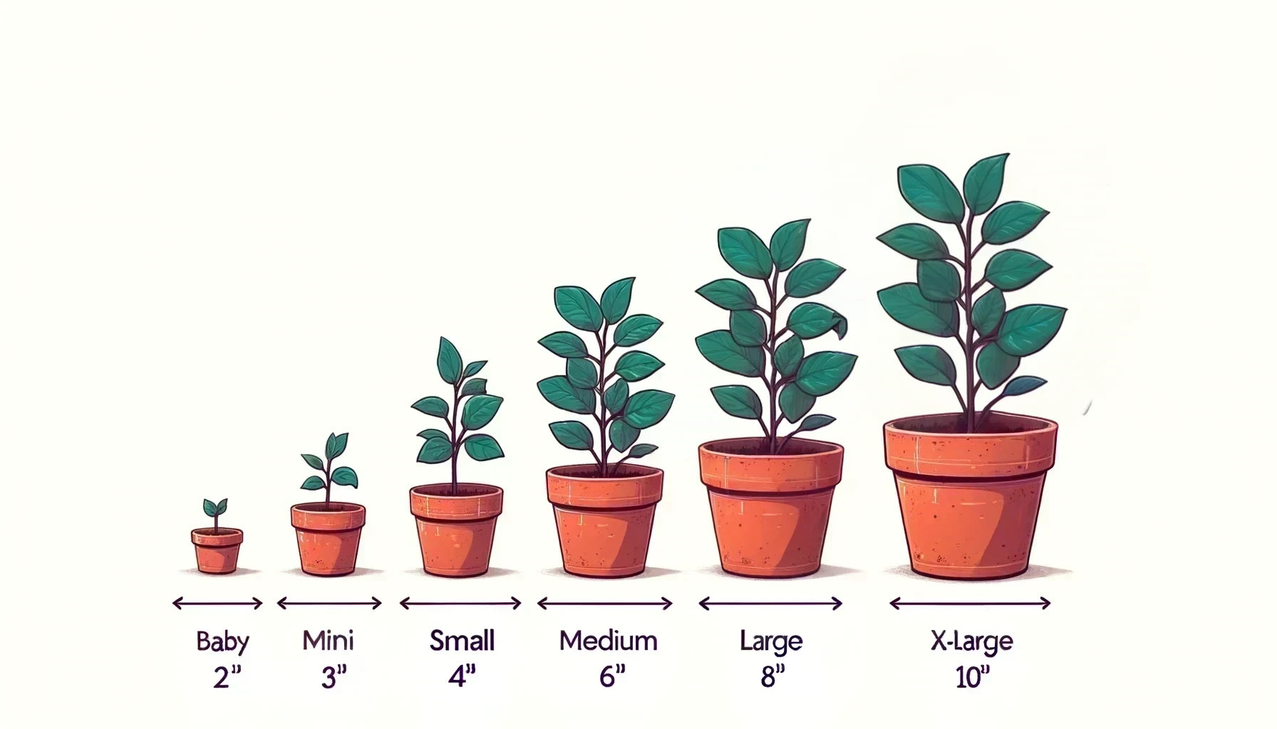 Houseplant Nursery Pot Size Guide