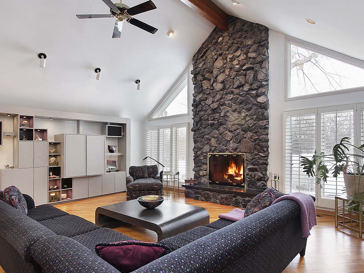 Picture of a nice living room with a fireplace