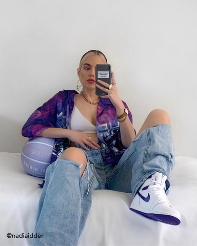 Hoe te stylen Jordan 1 High Court Purple @nadiaidder