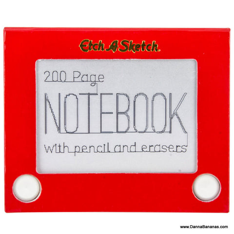 A note book that is shaped like a Etch A Sketch