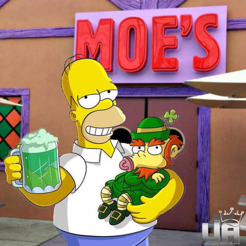 Bart Simpson enjoying green beer