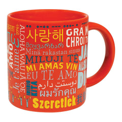 Multilingual "I Love You" mug featuring 40 ways to say "I Love You" in various languages, and "I love you" at the bottom.