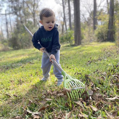 cazakidz_raking the leaves in the wander hoodie