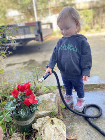 cazakidz_watering the plants in the wander hoodie