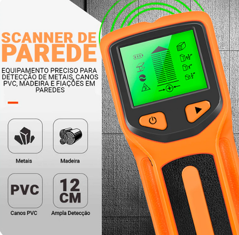 Scanner de Parede Equipamento Preciso para detecção de metais, canos pvc, madeira e fiações em paredes