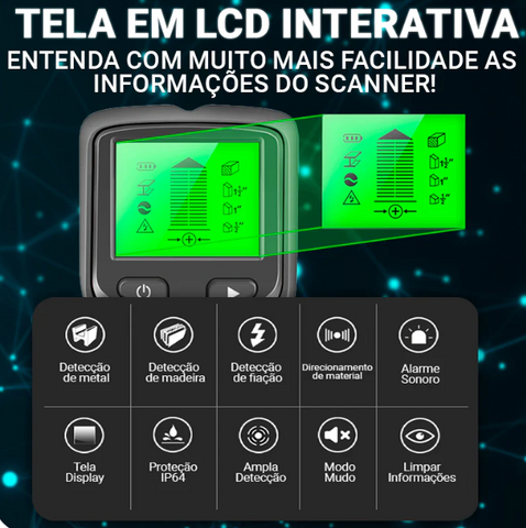 Detector de Metais com Tela em Lcd Interativa