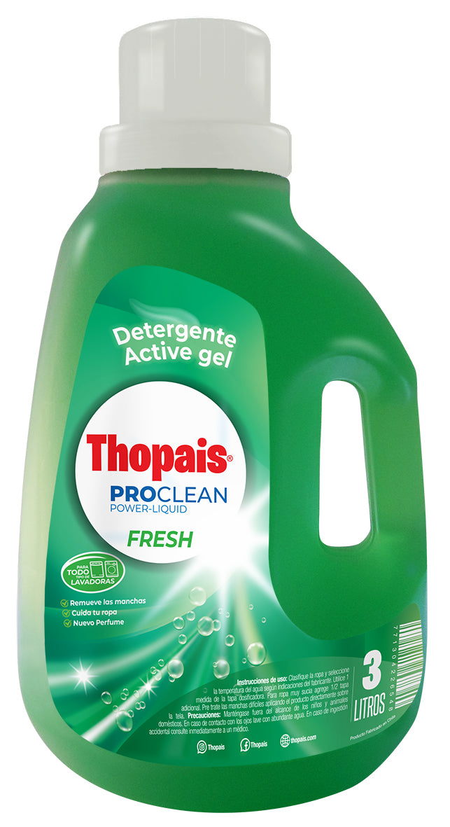 Detergente Active Gel 3 Lts. Fresh – Thopais Pro Clean