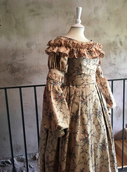 Eugénie, early Victorian dress in Chintz Cotton
