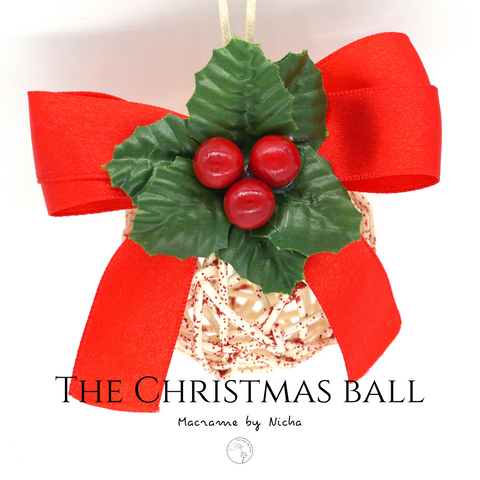 THE CHRISTMAS BALL - ลูกบอลคริสต์มาสสีแดง - ของตกแต่งคริสต์มาส - Christmas baubles - Macrame by Nicha