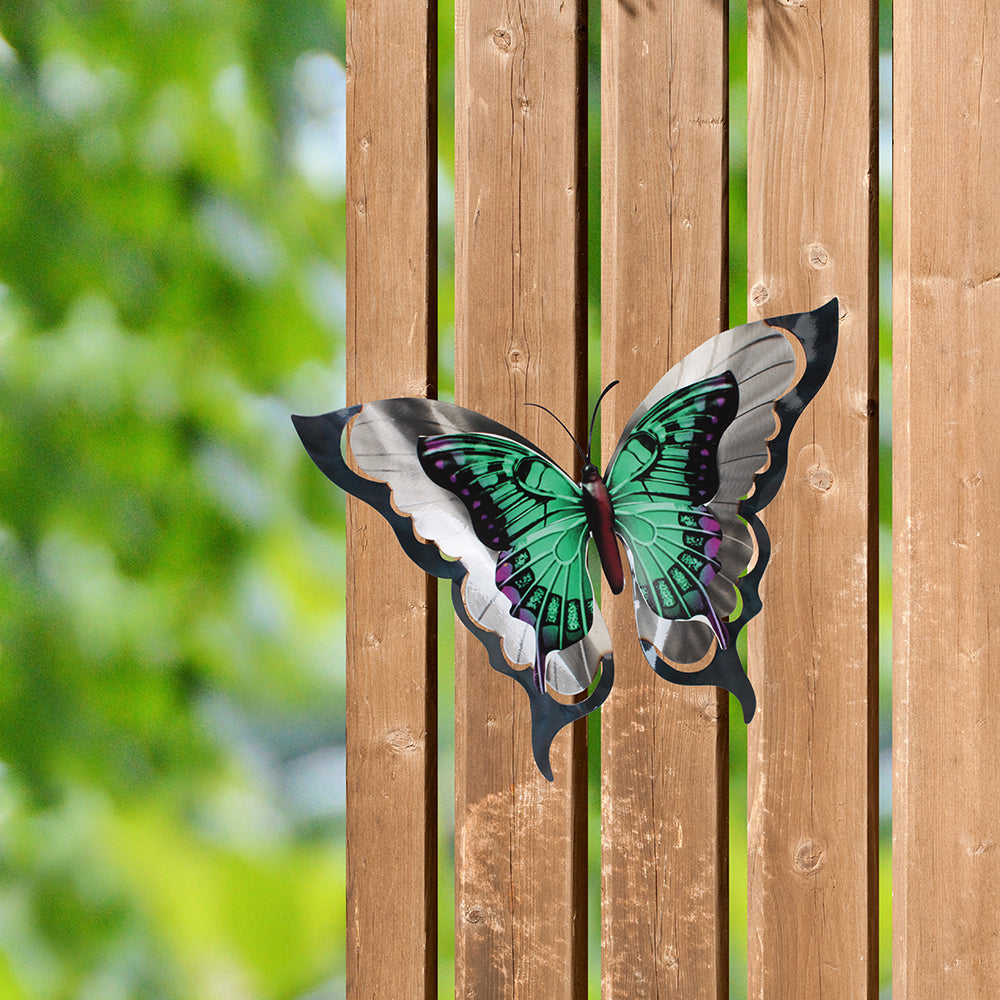 025840Large Mint Green Butterfly - Metal Wall Art 4 pc/cs SKU 