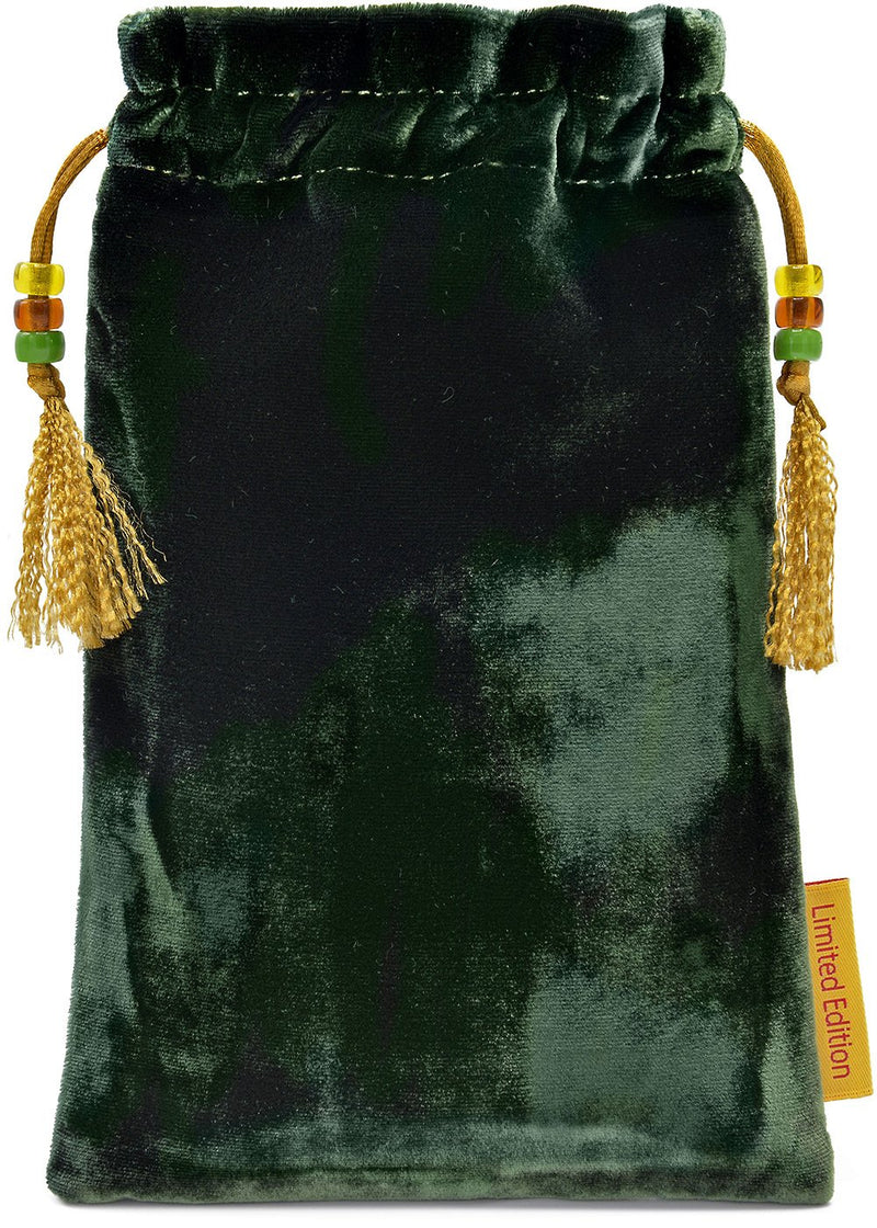 dark green velvet bag