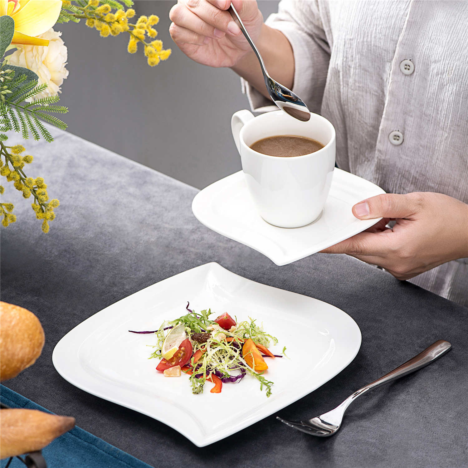 dinnerware sets marble