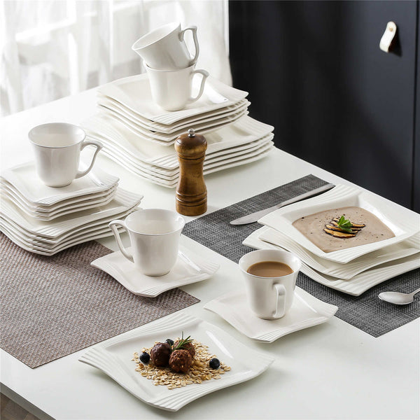 MALACASA Amparo 30 Piece Porcelain Dinnerware Set