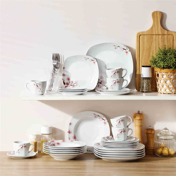 MALACASA Annie 30 Piece Porcelain Dinnerware Set