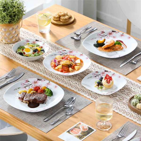 MALACASA Annie 24 Piece Porcelain Dinnerware Set