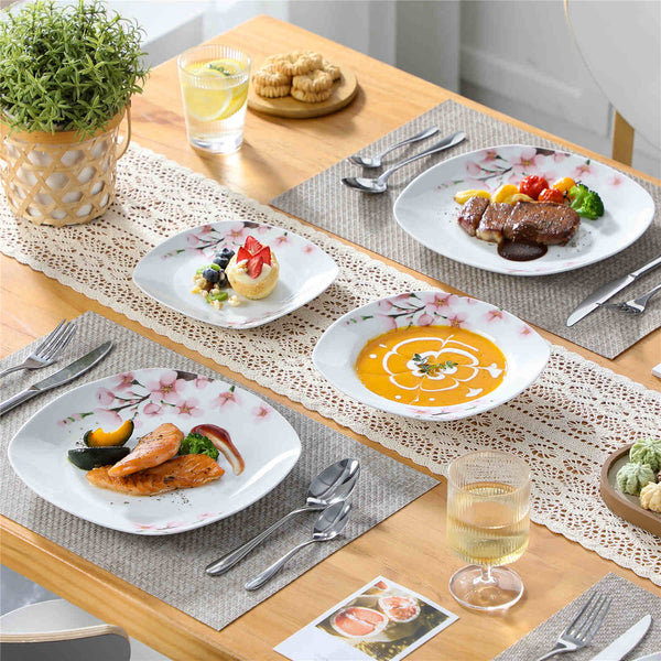 MALACASA Annie 18 Piece Porcelain Dinnerware Set