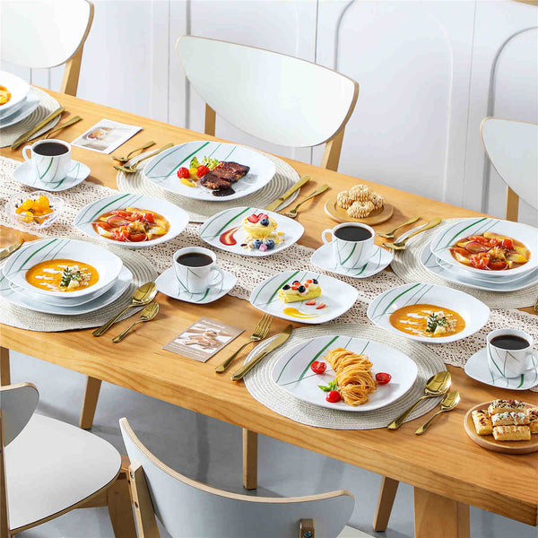 MALACASA Aviva 30 Piece Porcelain Dinnerware Set