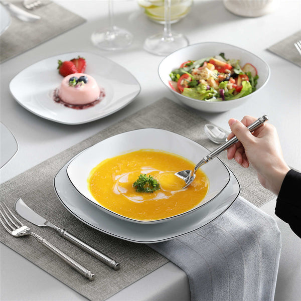 MALACASA Elisa 24 Piece Porcelain Dinnerware Set