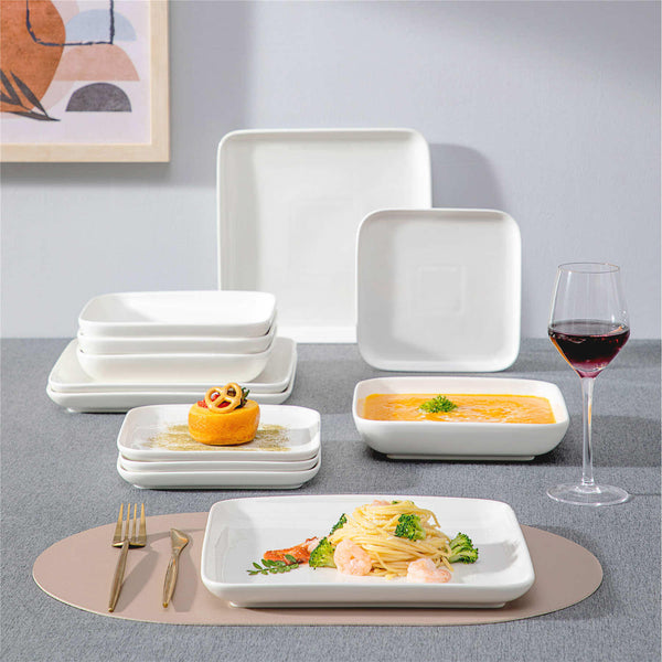 MALACASA Ivy 12 Piece Porcelain Dinnerware Set
