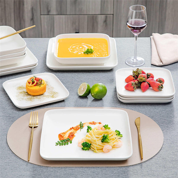 MALACASA Ivy 12 Piece Porcelain Dinnerware Set