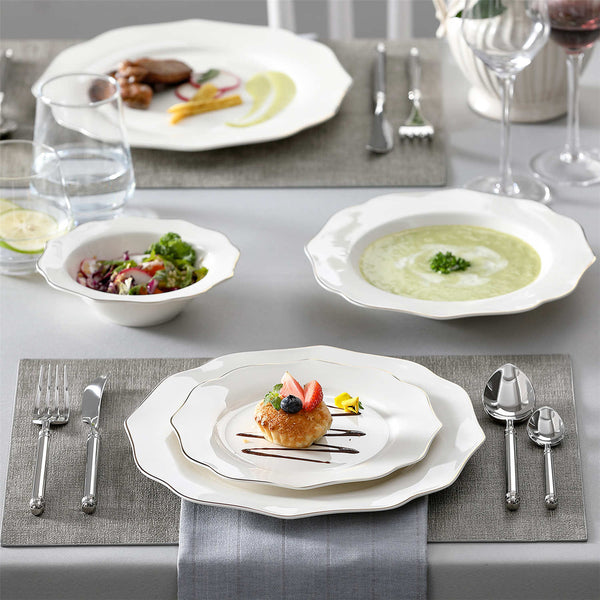 MALACASA Lotus 16 Piece Bone China Dinnerware Set