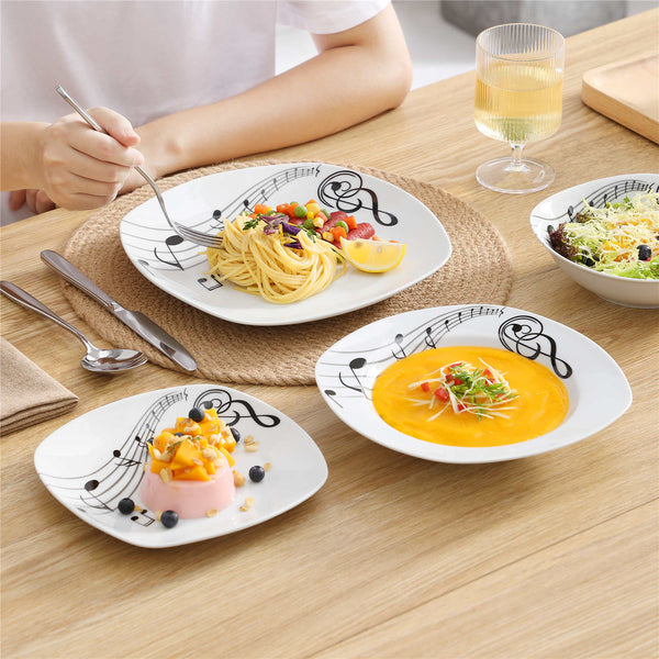 MALACASA Melody 24 Piece Porcelain Dinnerware Set