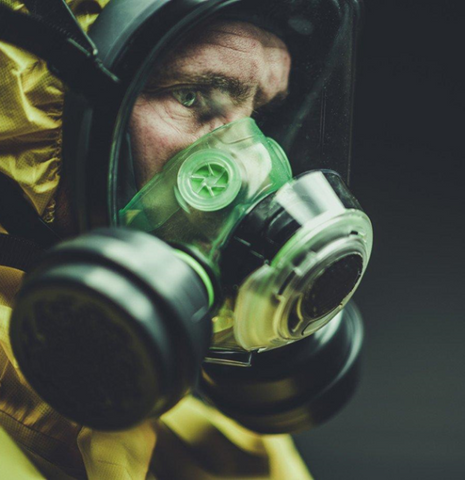 Fireman With Biohazard Mask