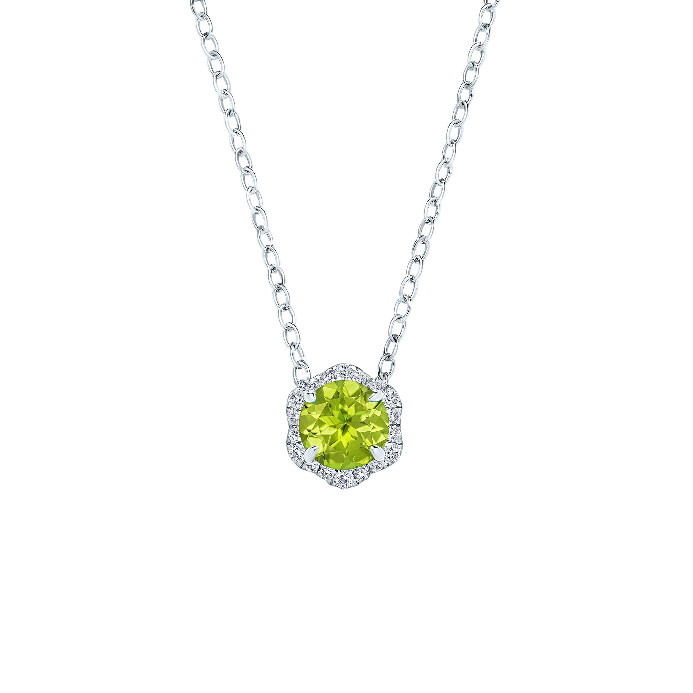 Peridot and Diamond Pendant in 14K Yellow Gold | CGP134Y-DPE | Valina Fine  Jewelry