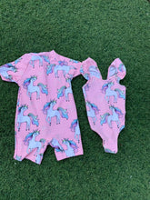 Load image into Gallery viewer, Unicorn pink swimsuit girls size 1-2years
