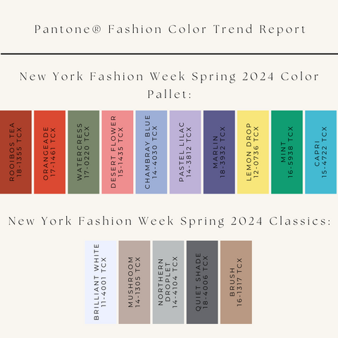 NYFW Spring 2024 Pantone® Color Pallet