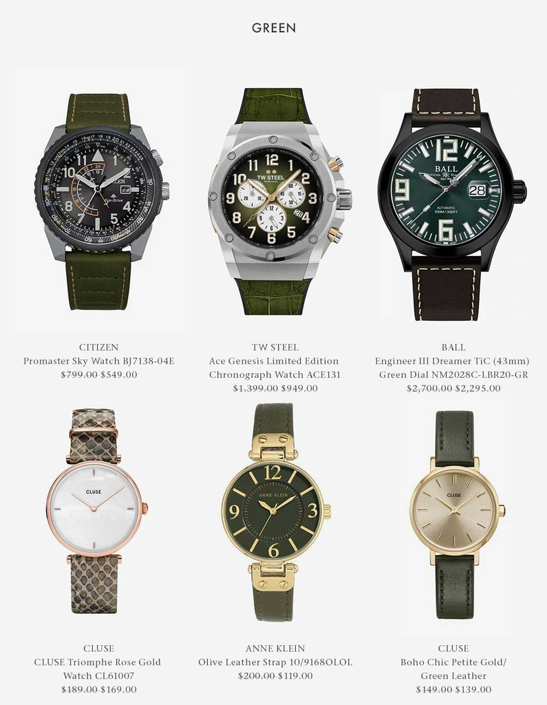 Shop Green Leather Band Watches