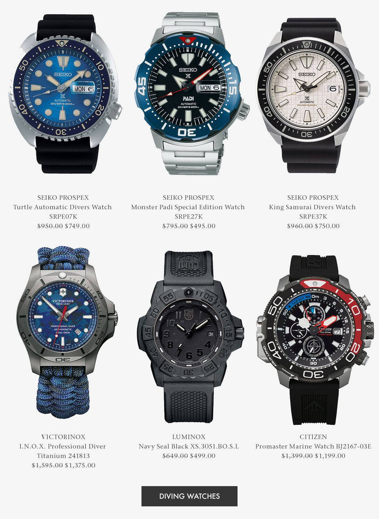 Diving Watches. Shop our range