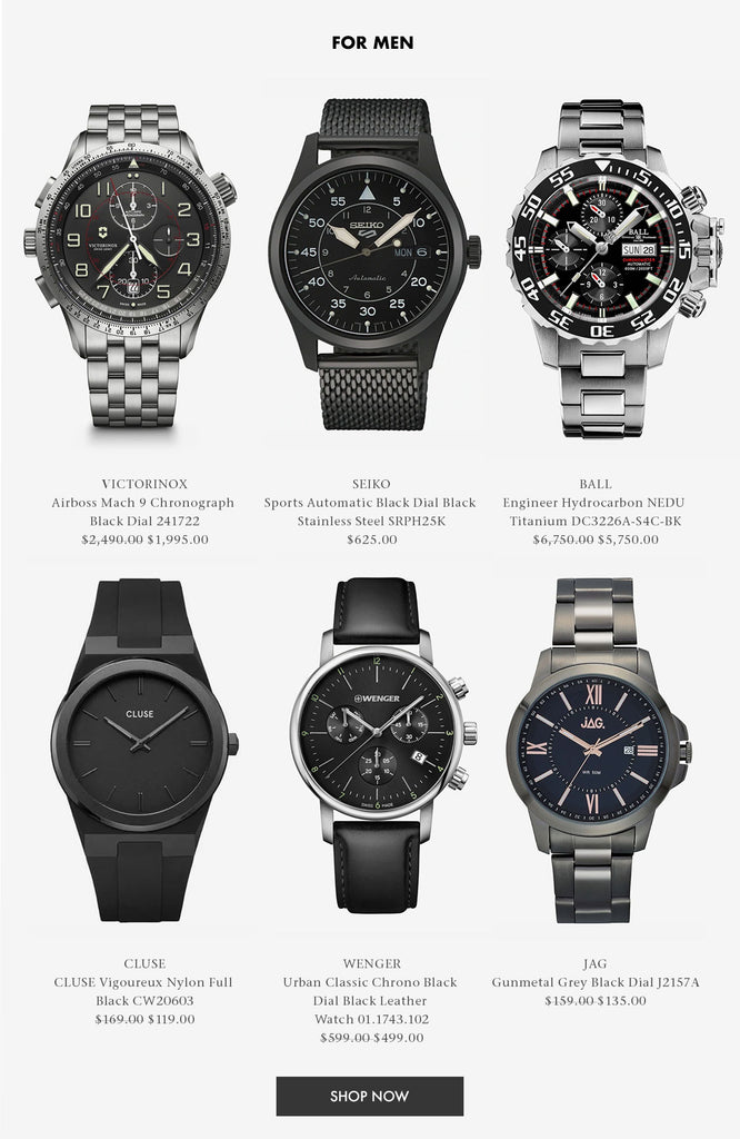 Men's Black Dial Watches 