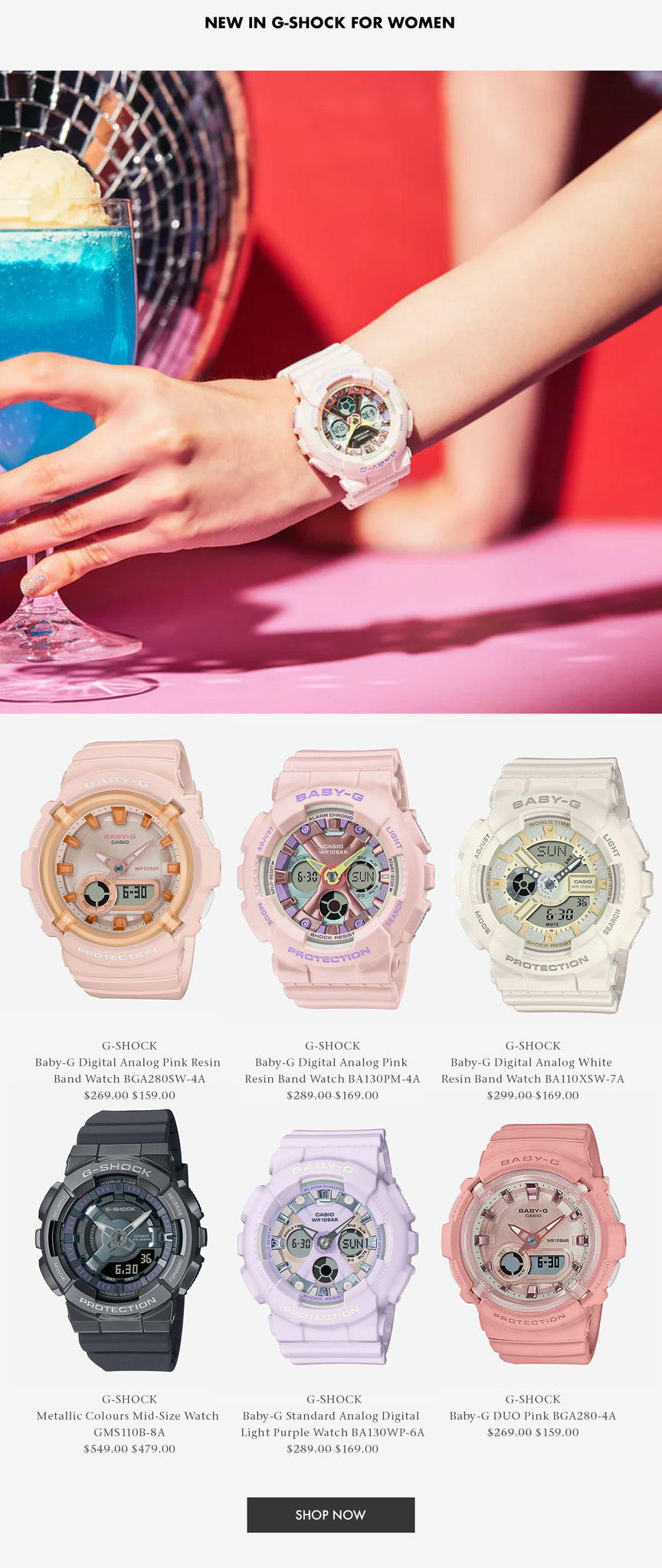 New releases from G-Shock for women! Shop Now.
