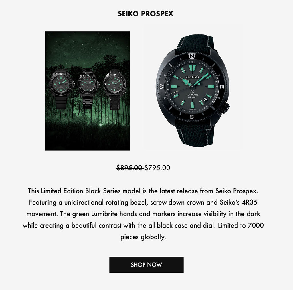 SEIKO PROSPEX Black Series Limited Edition Shop Now