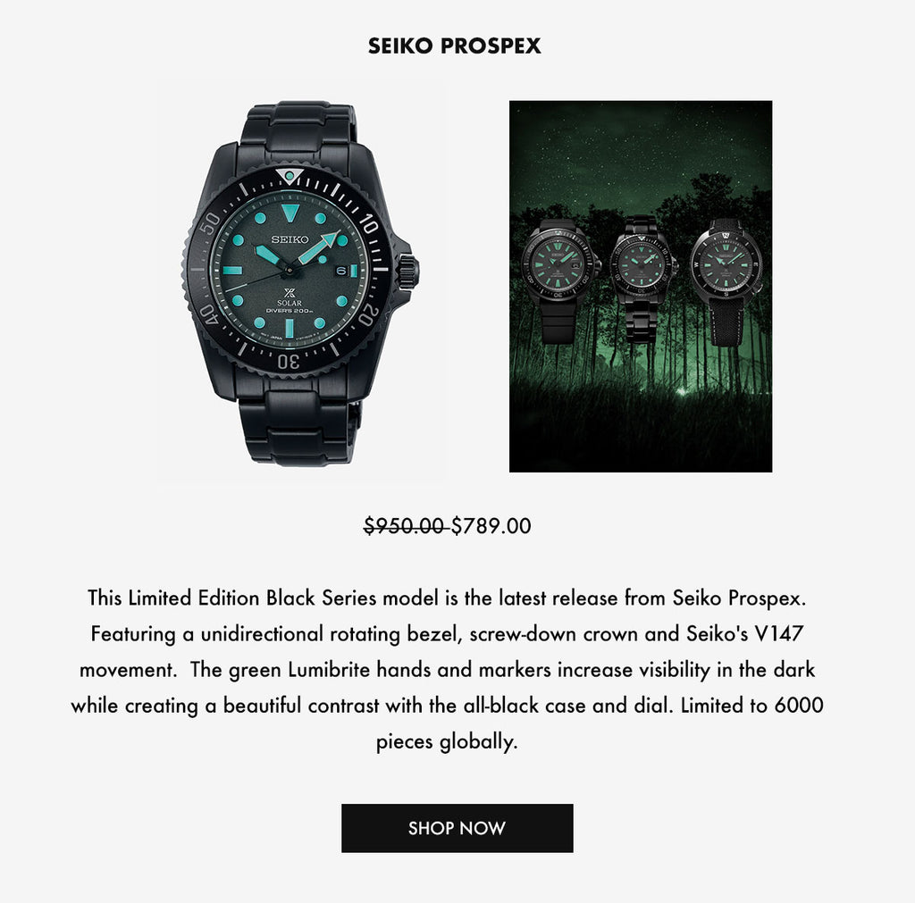 Shop SEIKO PROSPEX Black Series Limited Edition