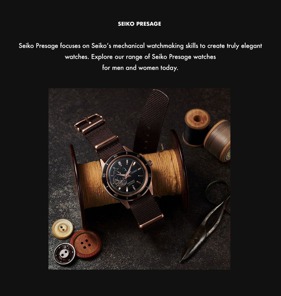 Seiko Presage focuses on Seiko's mechanical watchmaking skills to create truely elegant watches. Shop Now.