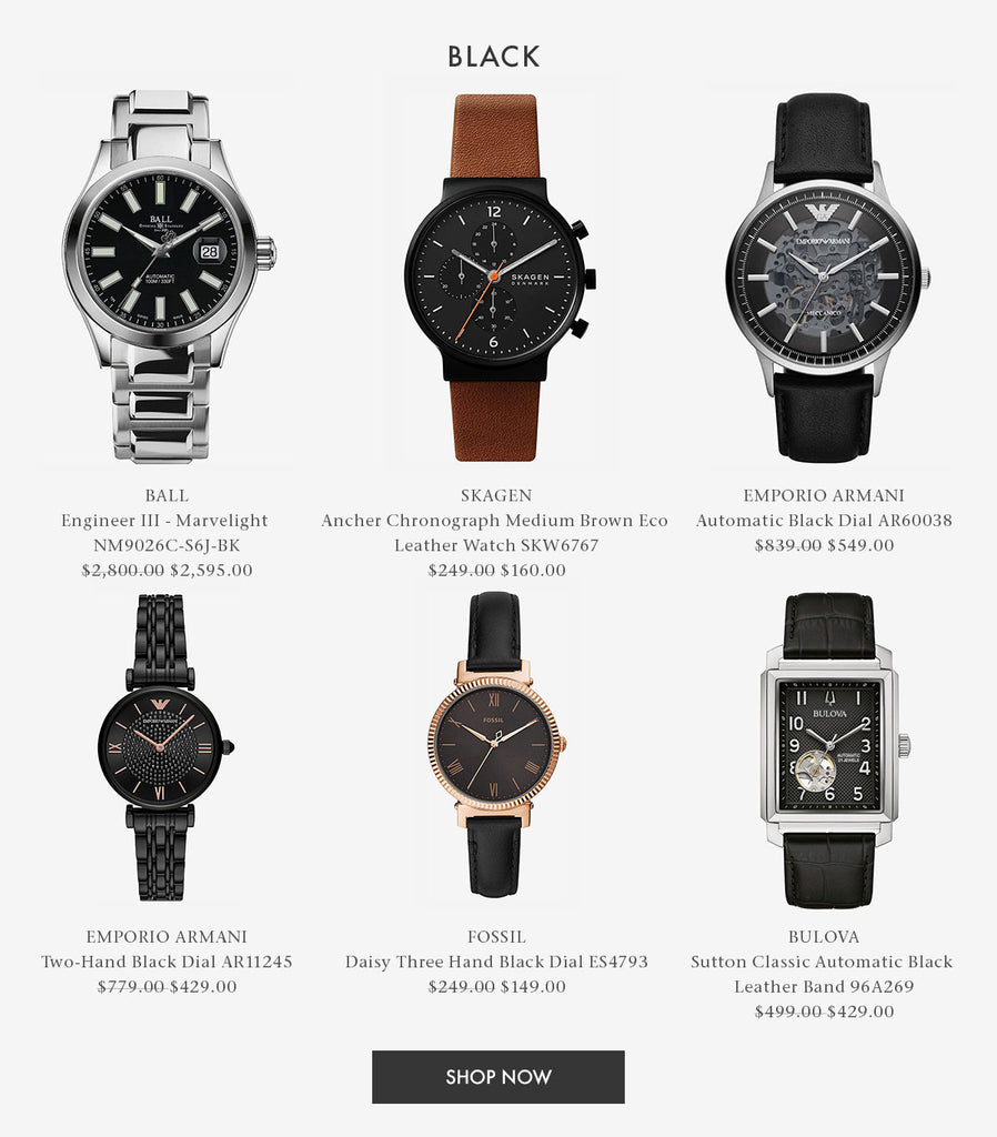 Shop New Arrivals - Black Dial Watches